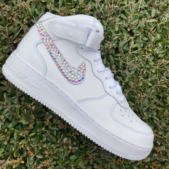 Nike Shoes - Nike Air Force 1 Mid Custom Bedazzled
